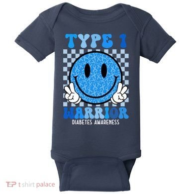 Type 1 Warrior Diabetes Awareness Baby Bodysuit