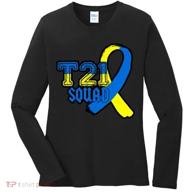 T21 Squad Down Syndrome Awareness Women's Long Sleeve Shirt