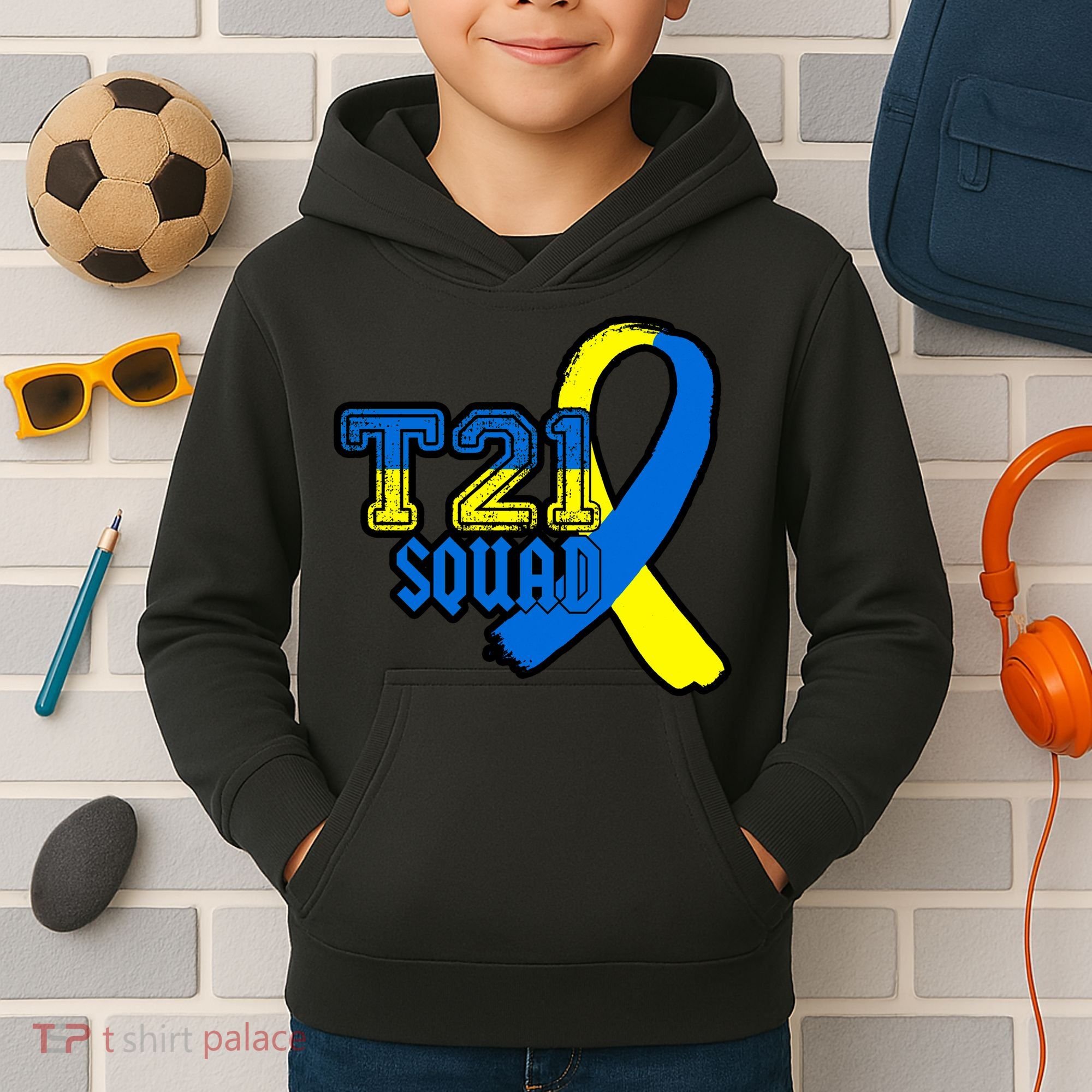 T21 Squad Down Syndrome Awareness Kids Hoodie