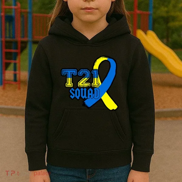 T21 Squad Down Syndrome Awareness Kids Hoodie