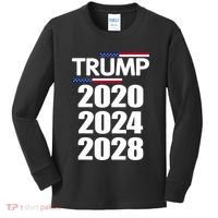 Trump 2020 2024 2028 Donald Trump Forever Kids Long Sleeve Shirt thumb 0
