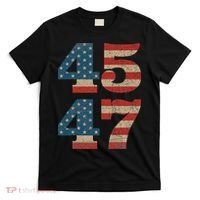 Trump 2024 45 47 Vintage American Flag Retro 4547 Trump 2024 T-Shirt thumb 0