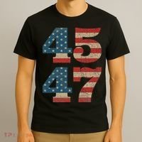 Trump 2024 45 47 Vintage American Flag Retro 4547 Trump 2024 T-Shirt thumb 3