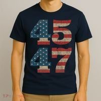 Trump 2024 45 47 Vintage American Flag Retro 4547 Trump 2024 T-Shirt thumb 3