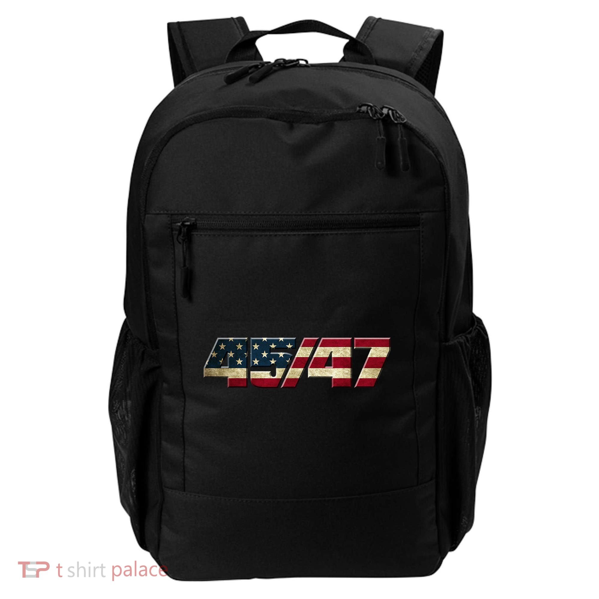 Trump 2024 45 47 American Flag Backpack