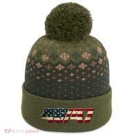 Trump 2024 45 47 American Flag The Baniff Cuffed Pom Beanie thumb 0