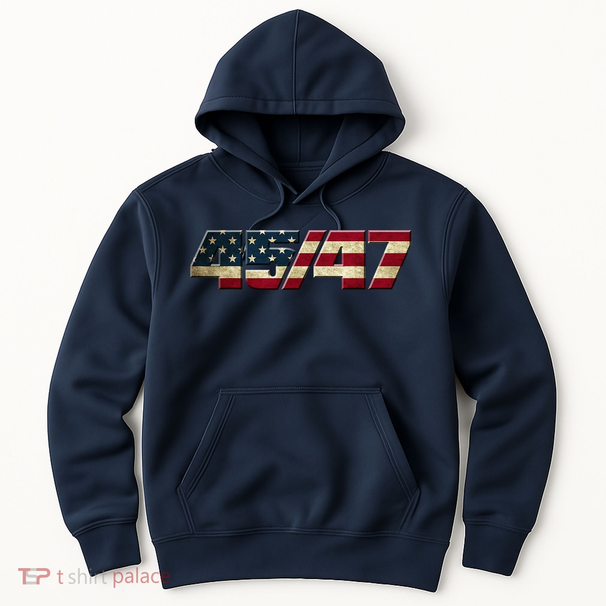 Trump 2024 45 47 American Flag Hoodie