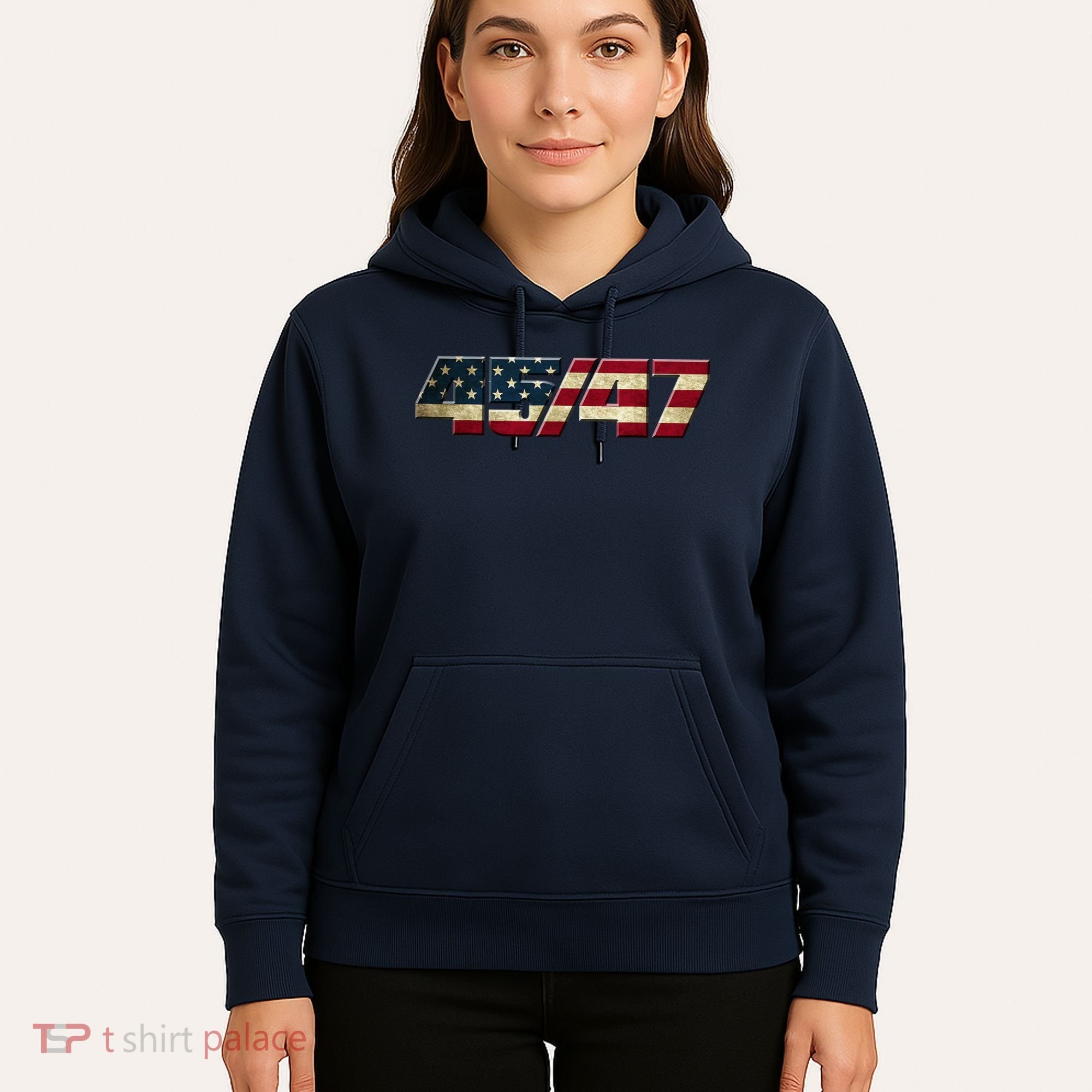 Trump 2024 45 47 American Flag Hoodie