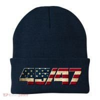Trump 2024 45 47 American Flag Beanie thumb 0