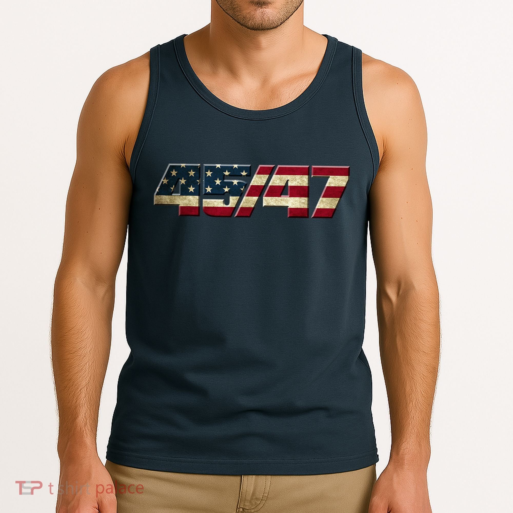Trump 2024 45 47 American Flag Tank Top