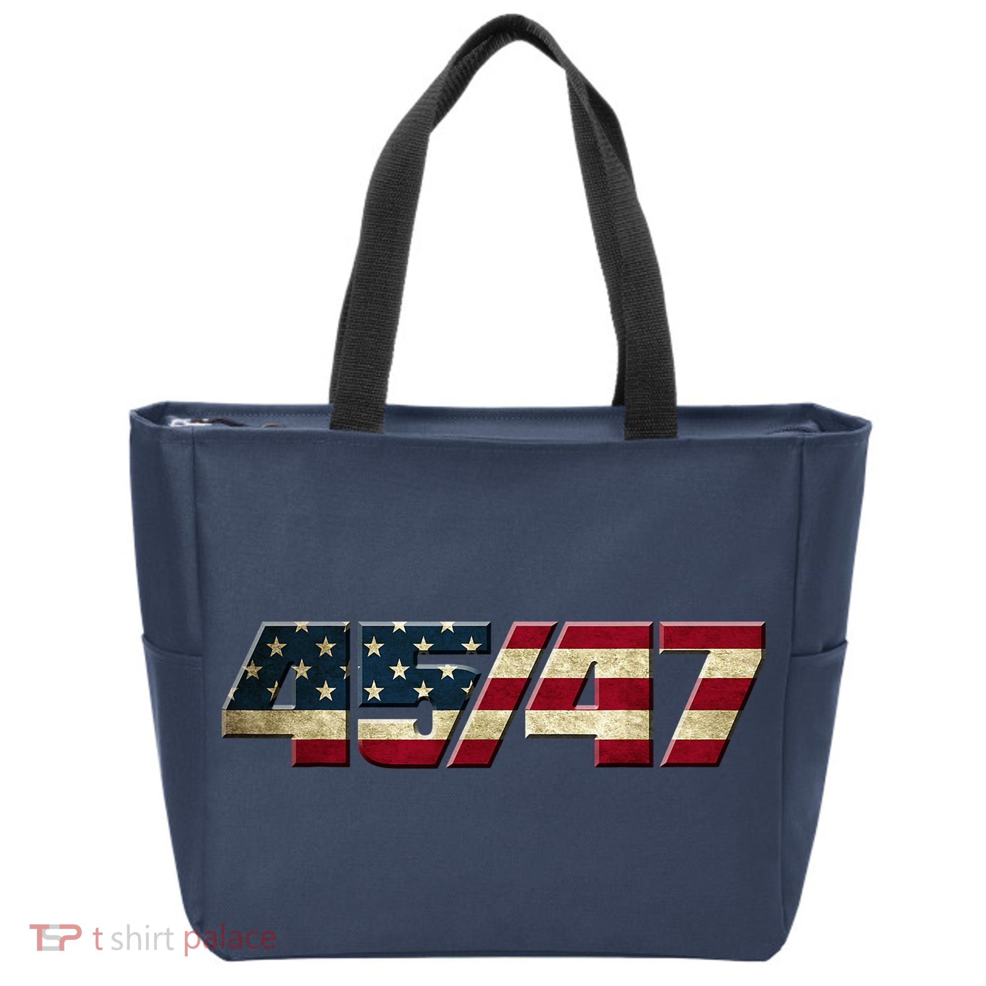 Trump 2024 45 47 American Flag Tote Bag
