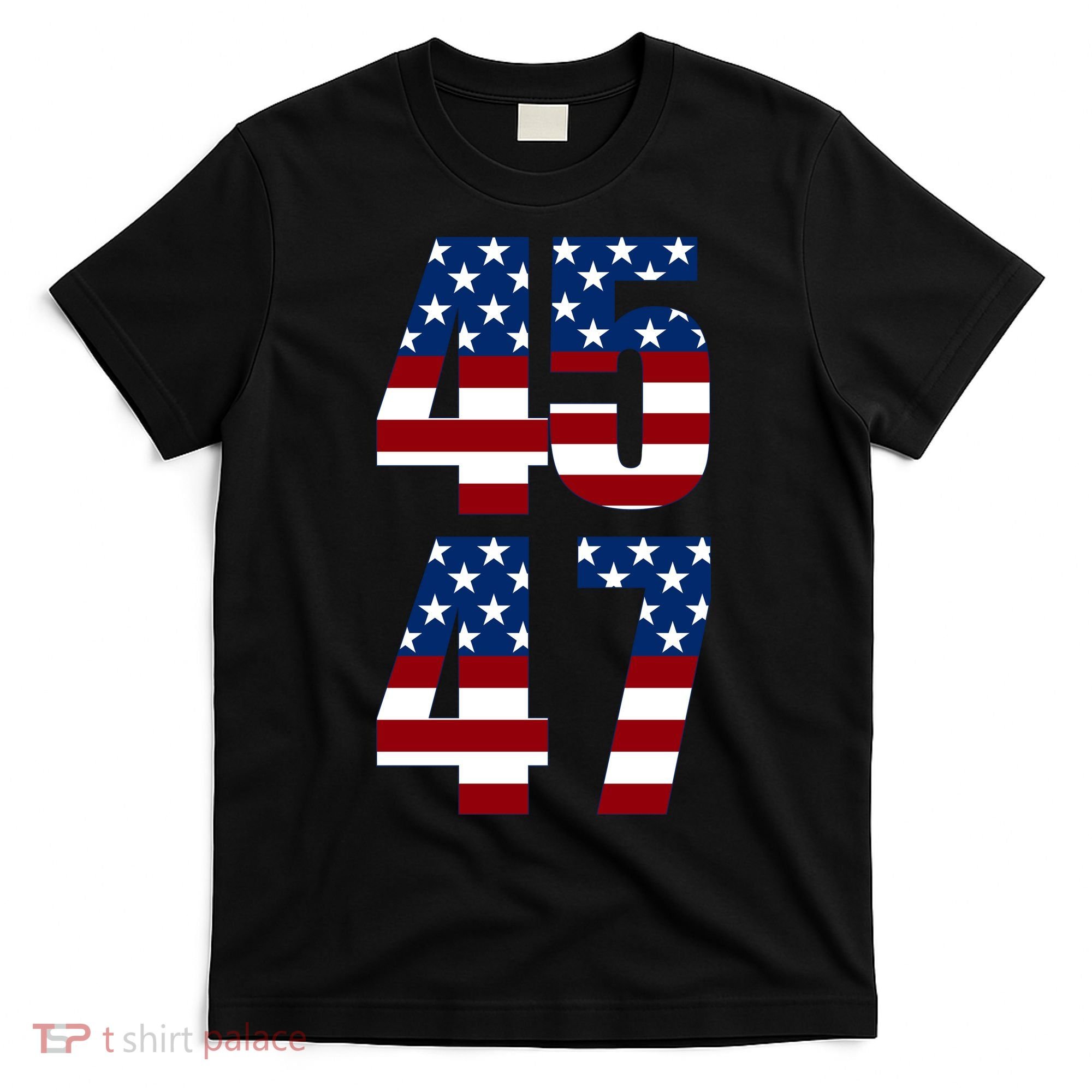 Trump 2024 45 47 Vintage American Flag Retro 4547 Trump 2024 T-Shirt