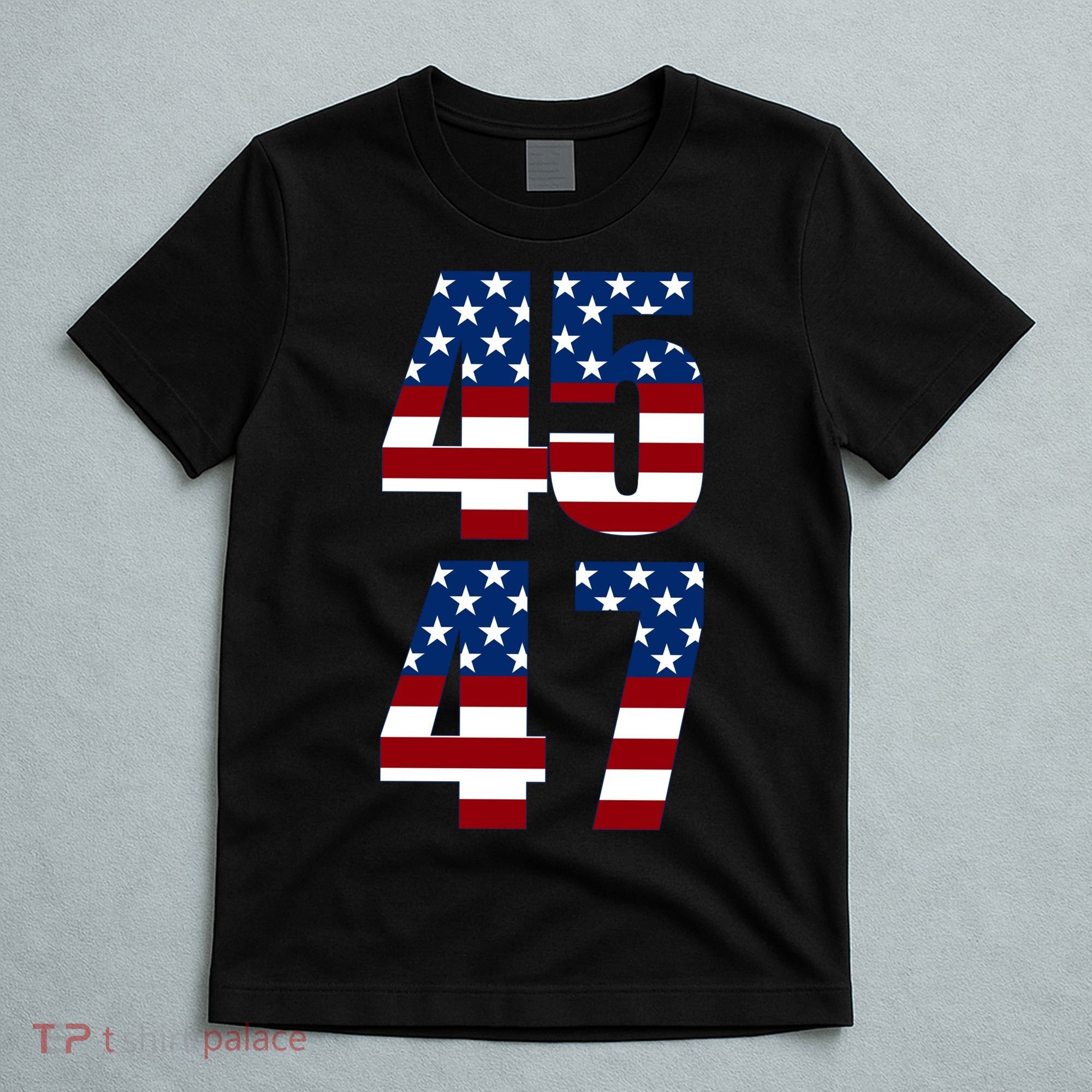 Trump 2024 45 47 Vintage American Flag Retro 4547 Trump 2024 T-Shirt