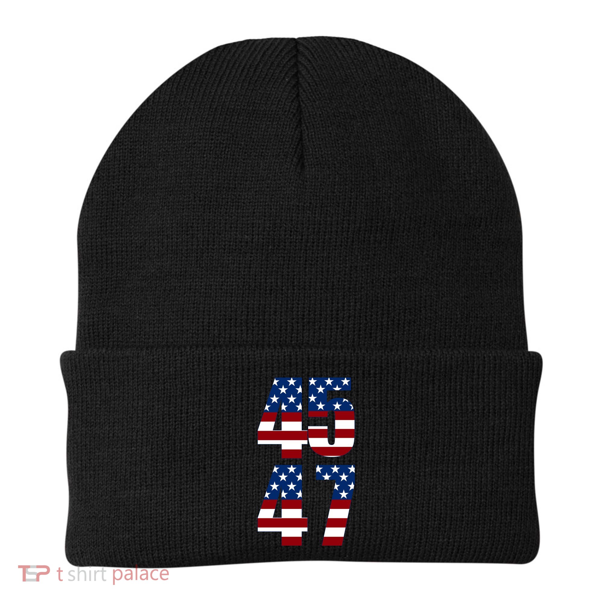 Trump 2024 45 47 Vintage American Flag Retro 4547 Trump 2024 Beanie