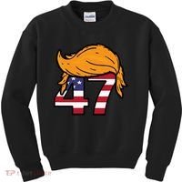 TRUMP 47th President Hair Kids Sweatshirt thumb 0