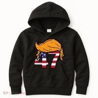 TRUMP 47th President Hair Kids Hoodie thumb 0