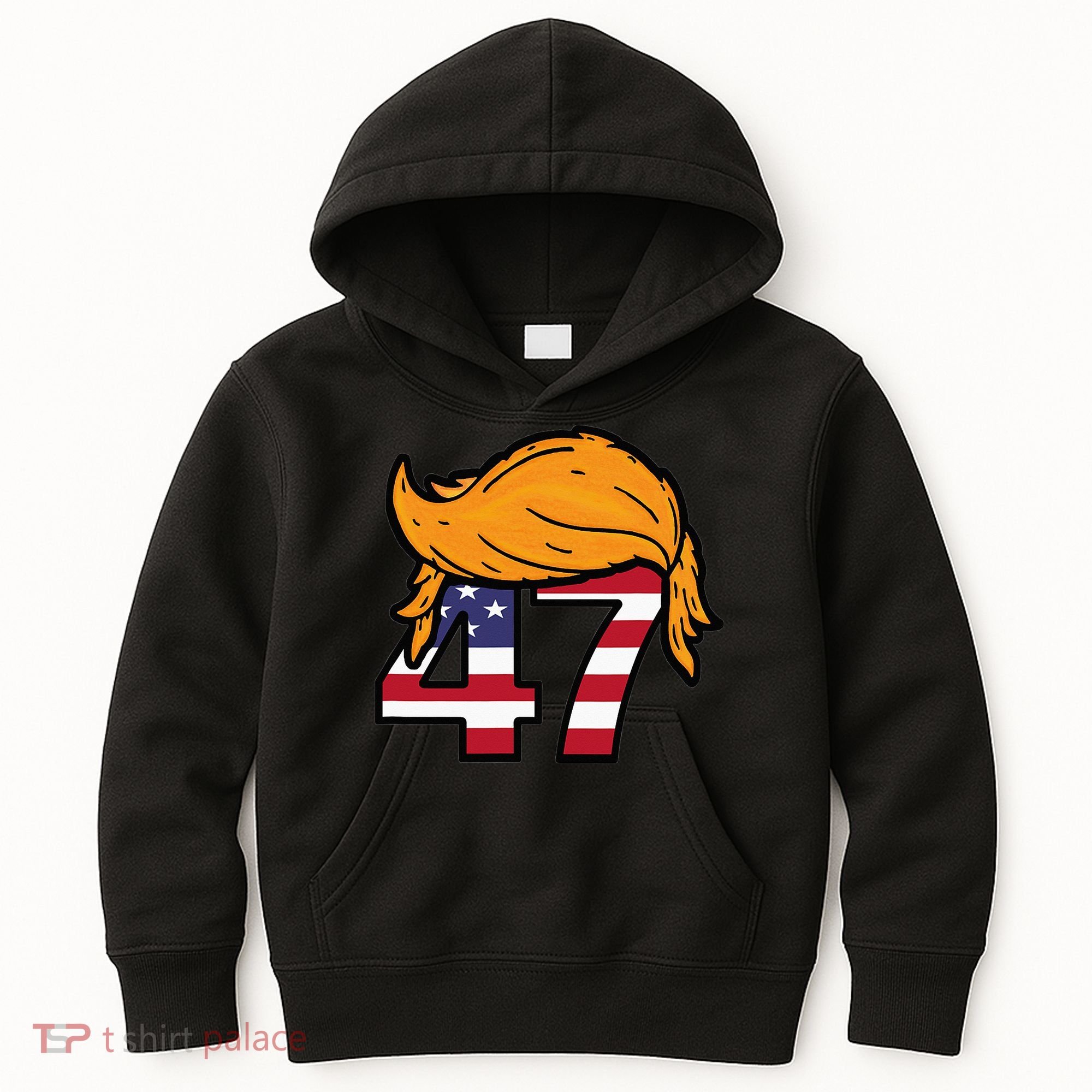 TRUMP 47th President Hair Kids Hoodie