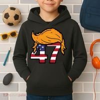 TRUMP 47th President Hair Kids Hoodie thumb 2