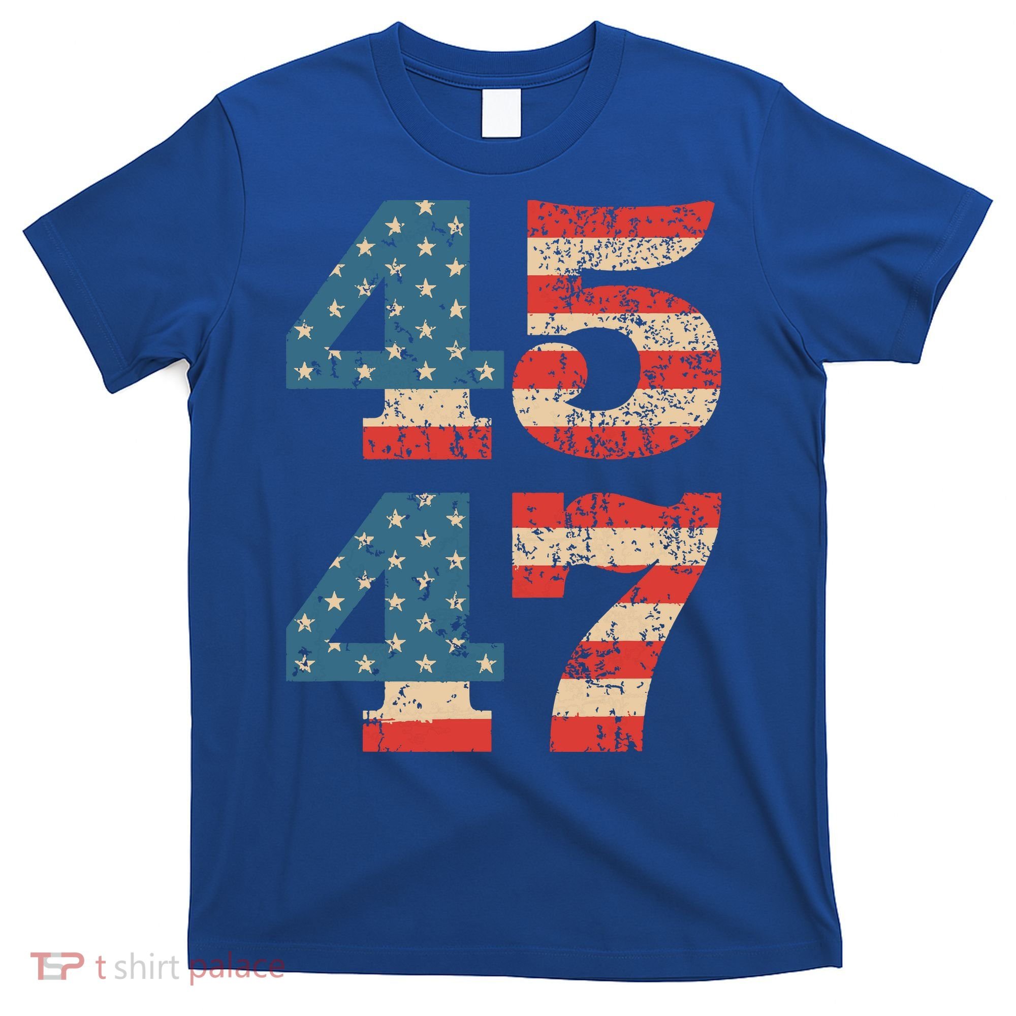 Trump 2024 45 47 Vintage American Flag Retro 4547 Trump 2024 T-Shirt