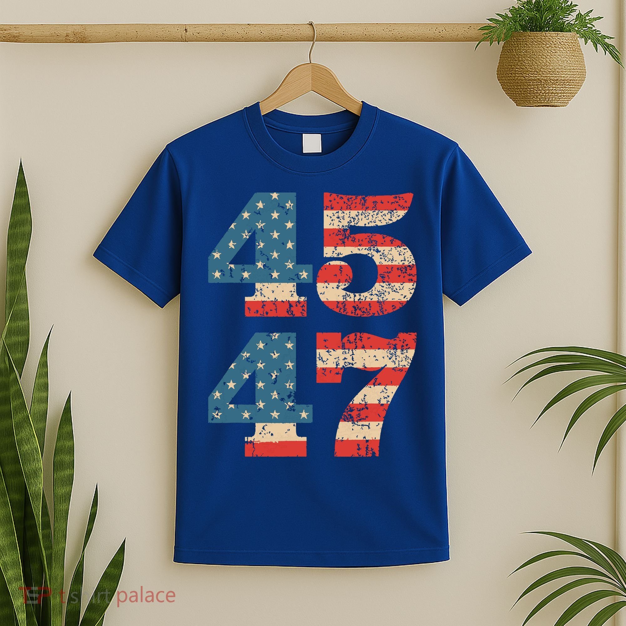 Trump 2024 45 47 Vintage American Flag Retro 4547 Trump 2024 T-Shirt