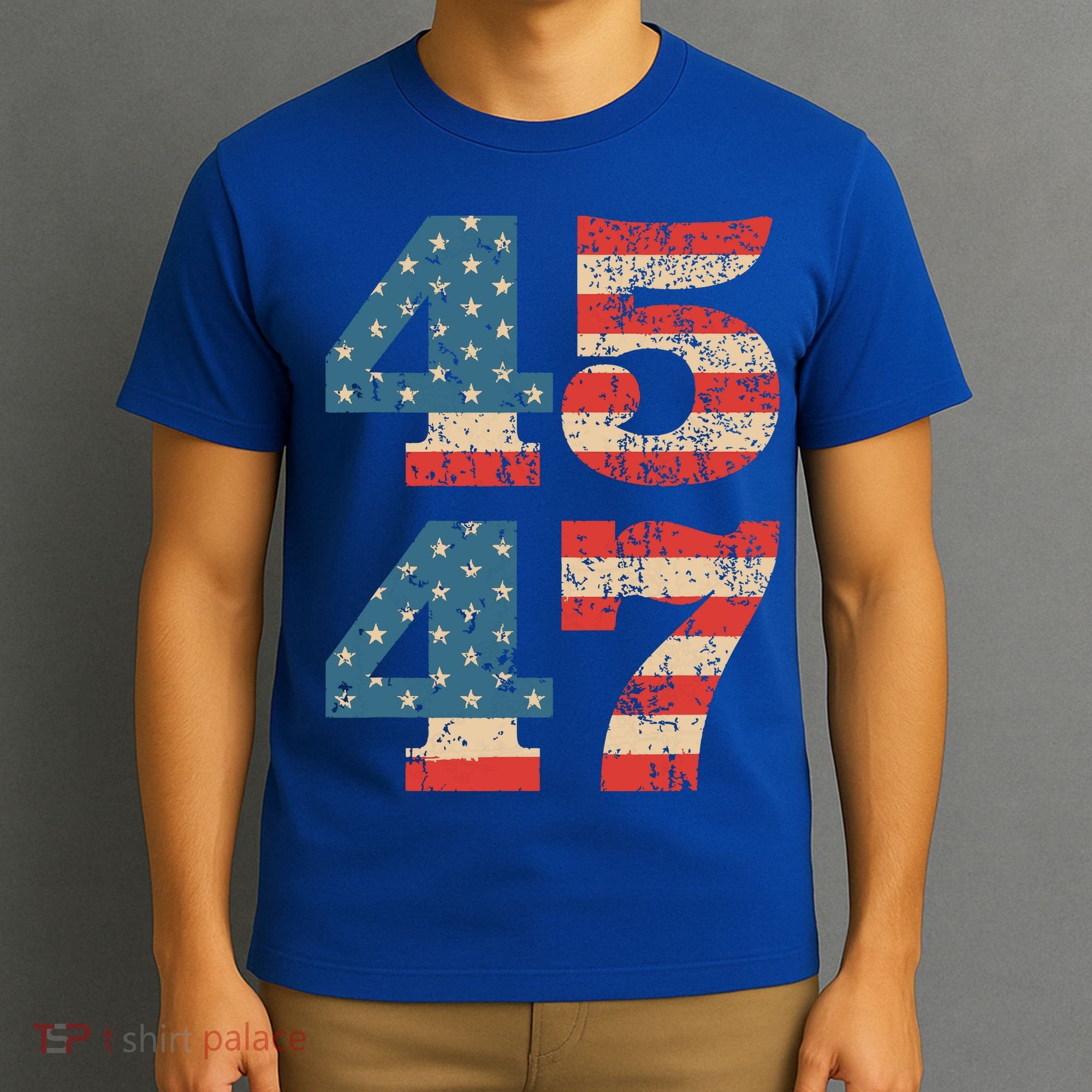 Trump 2024 45 47 Vintage American Flag Retro 4547 Trump 2024 T-Shirt
