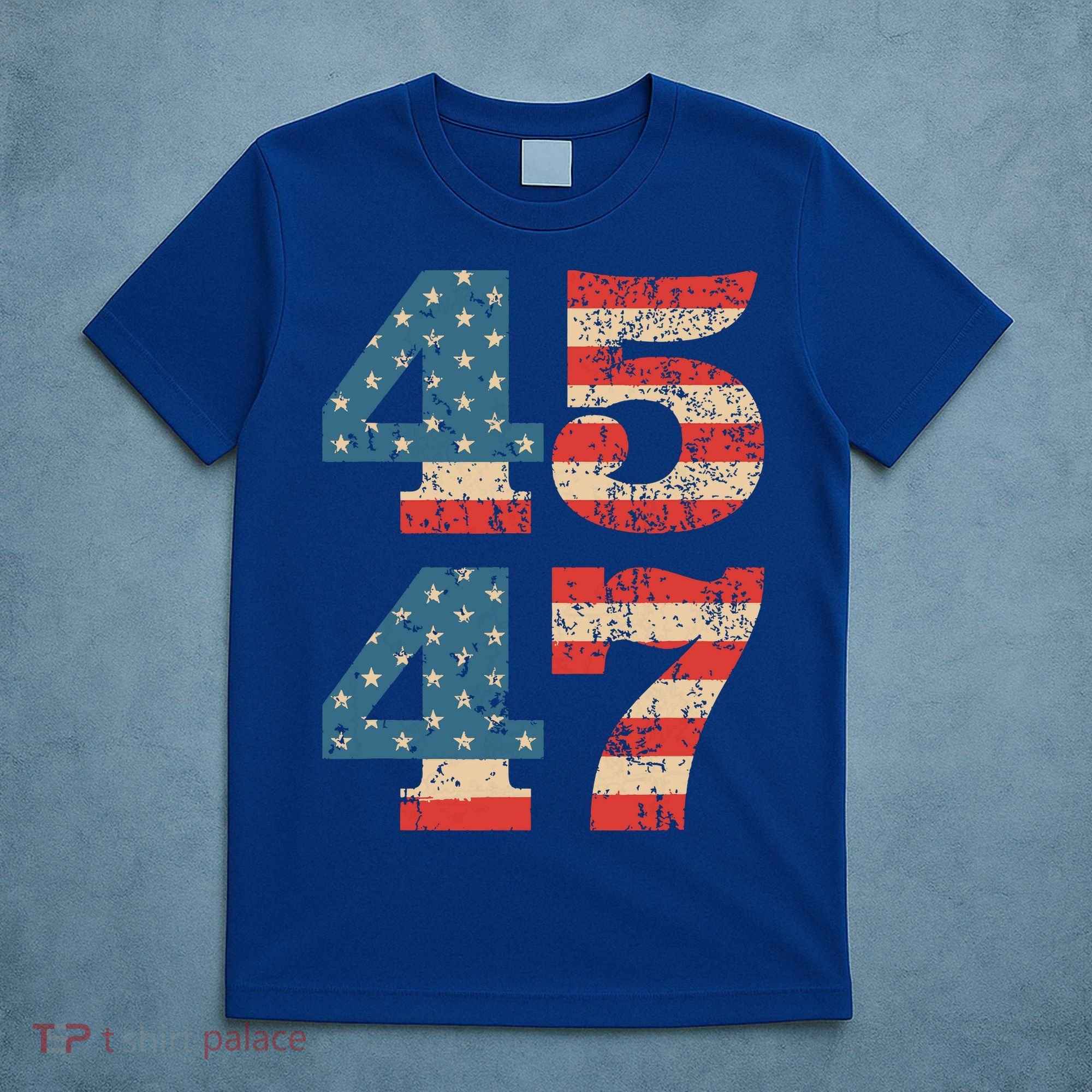Trump 2024 45 47 Vintage American Flag Retro 4547 Trump 2024 T-Shirt