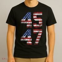 Trump 2024 45 47 Vintage Usa Flag T-Shirt thumb 3