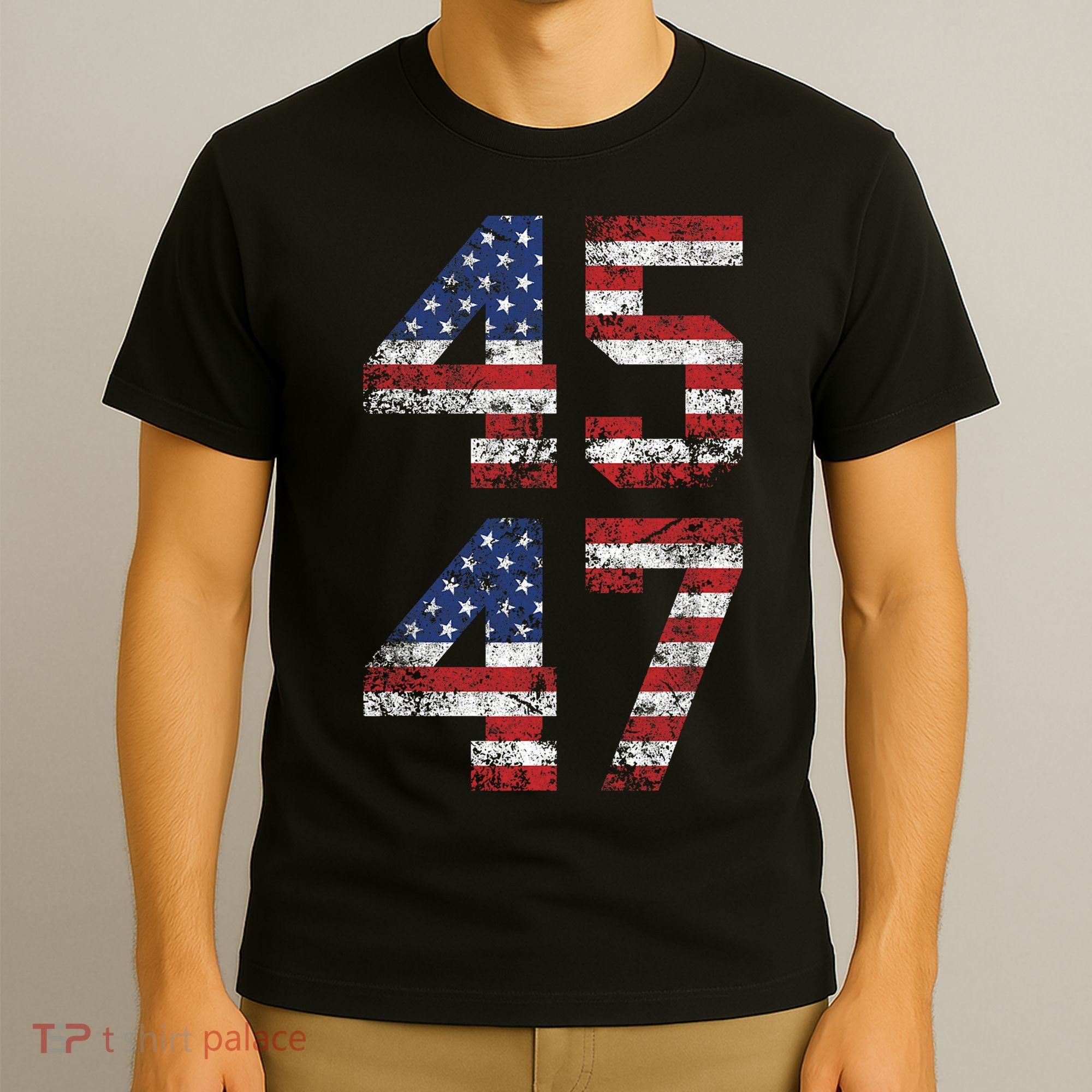 Trump 2024 45 47 Vintage Usa Flag T-Shirt