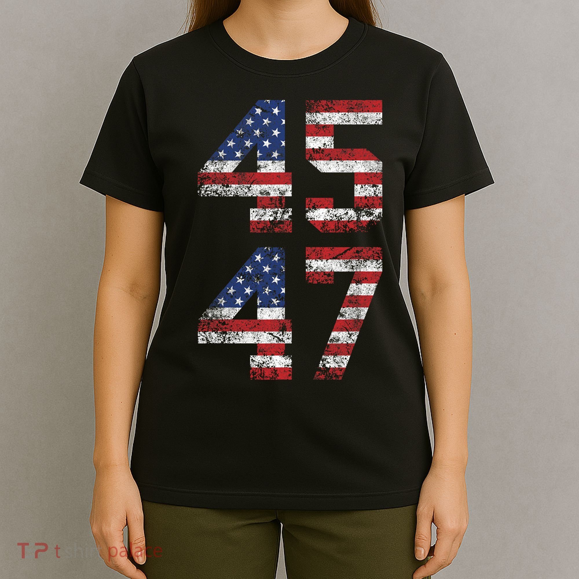Trump 2024 45 47 Vintage Usa Flag T-Shirt