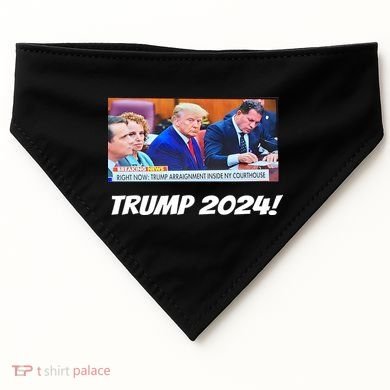 Trump 2024 Arraignment Inside Courthouse USA-Made Doggie Bandana