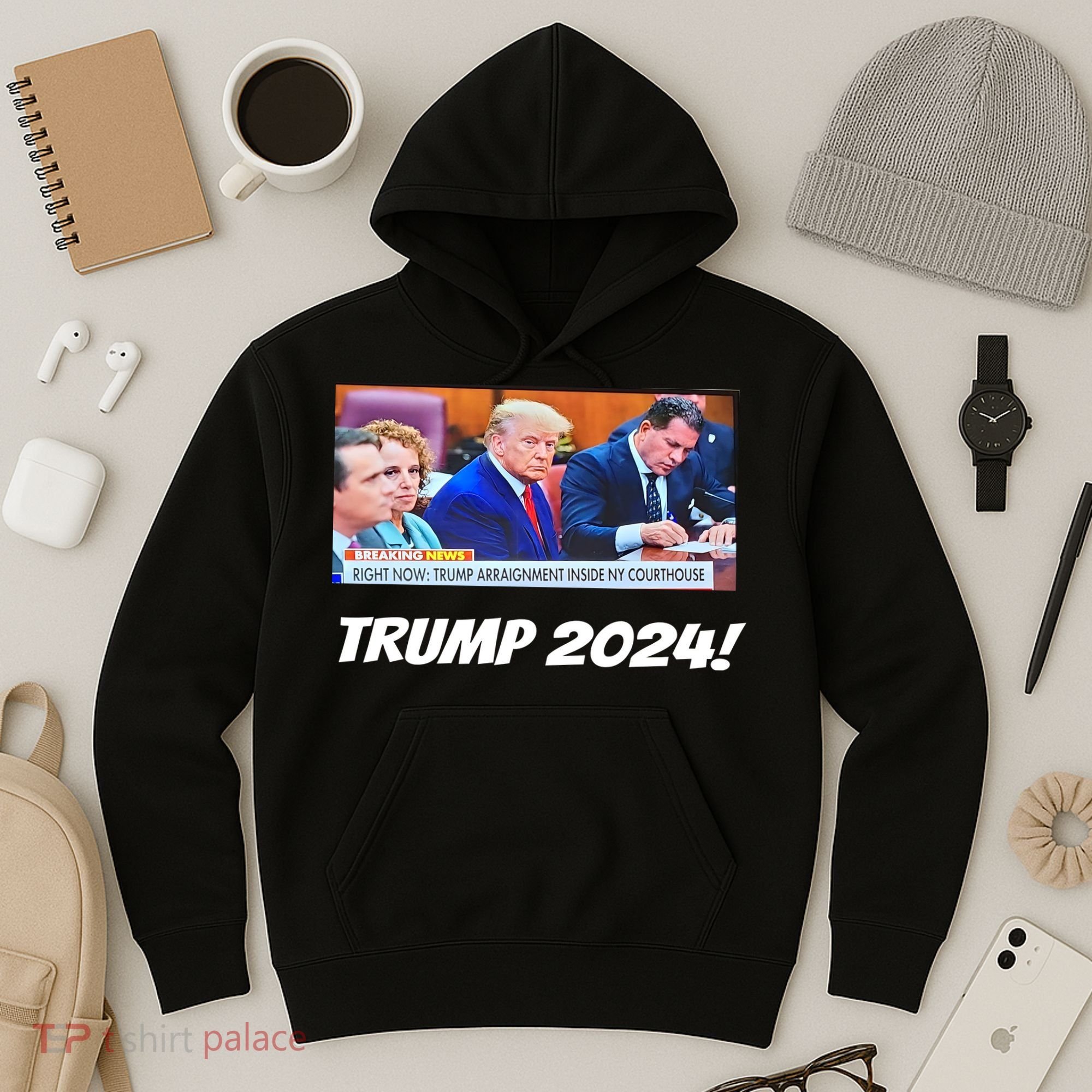 Trump 2024 Arraignment Inside Courthouse Hoodie