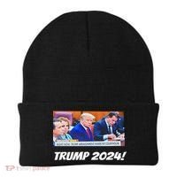 Trump 2024 Arraignment Inside Courthouse Beanie thumb 0
