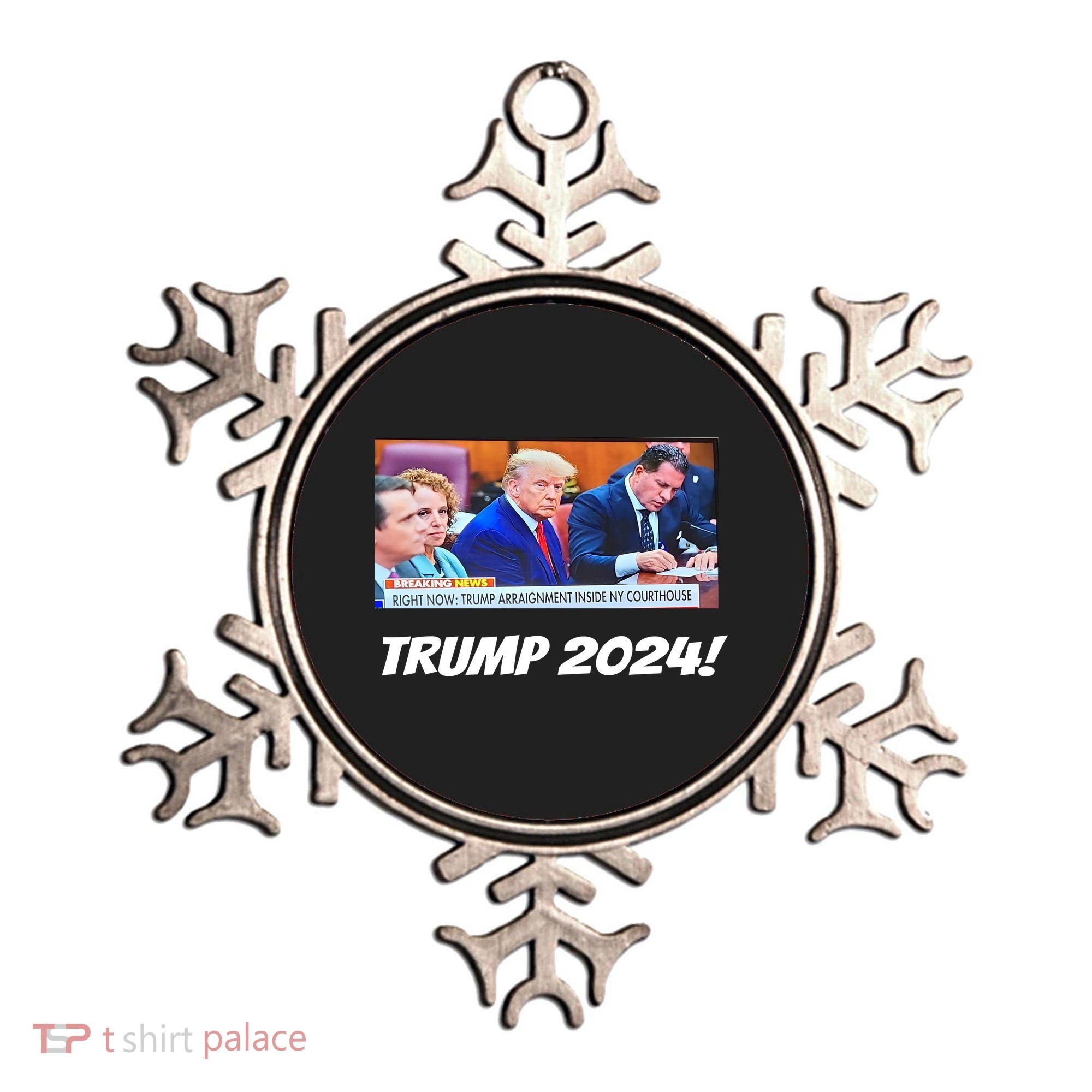 Trump 2024 Arraignment Inside Courthouse Ornament