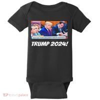 Trump 2024 Arraignment Inside Courthouse Baby Bodysuit thumb 0