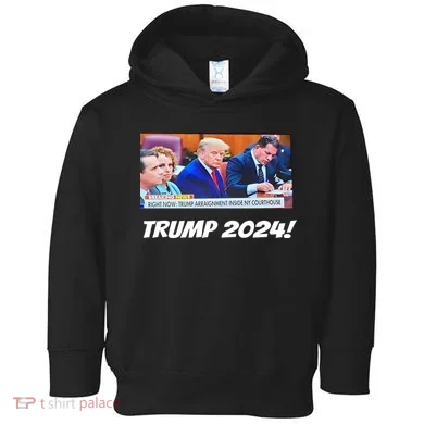 Trump 2024 Arraignment Inside Courthouse Toddler Hoodie