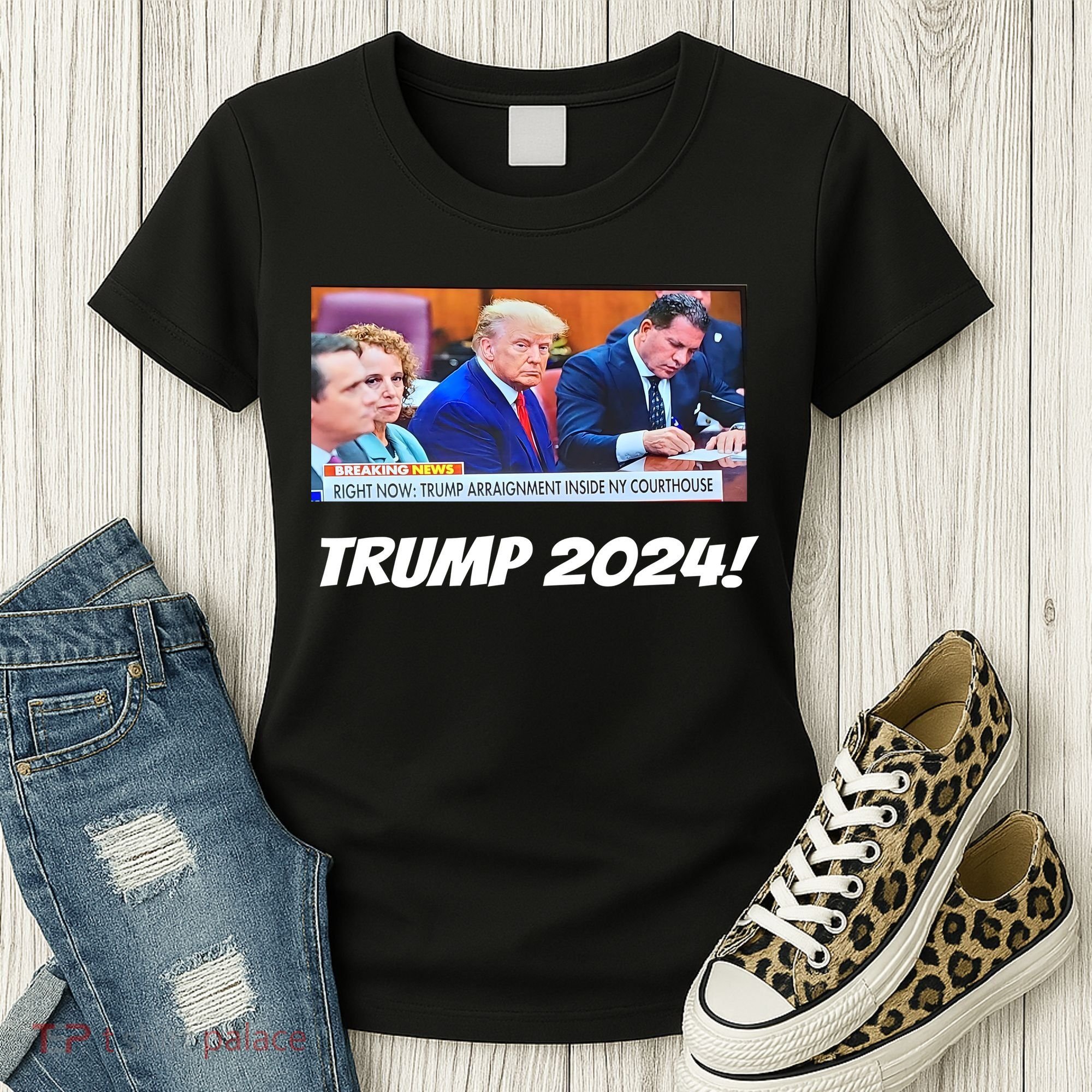 Trump 2024 Arraignment Inside Courthouse Women's T-Shirt