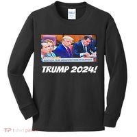 Trump 2024 Arraignment Inside Courthouse Kids Long Sleeve Shirt thumb 0
