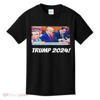 Trump 2024 Arraignment Inside Courthouse Kids T-Shirt thumb 0