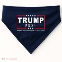 Trump 2024 America's Comeback Starts Right Now! USA-Made Doggie Bandana thumb 0