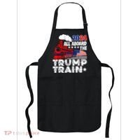 Trump 2024 All Aboard The Trump Train Usa American Flag Apron thumb 0