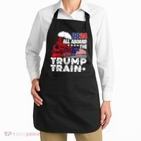 Trump 2024 All Aboard The Trump Train Usa American Flag Apron thumb 2