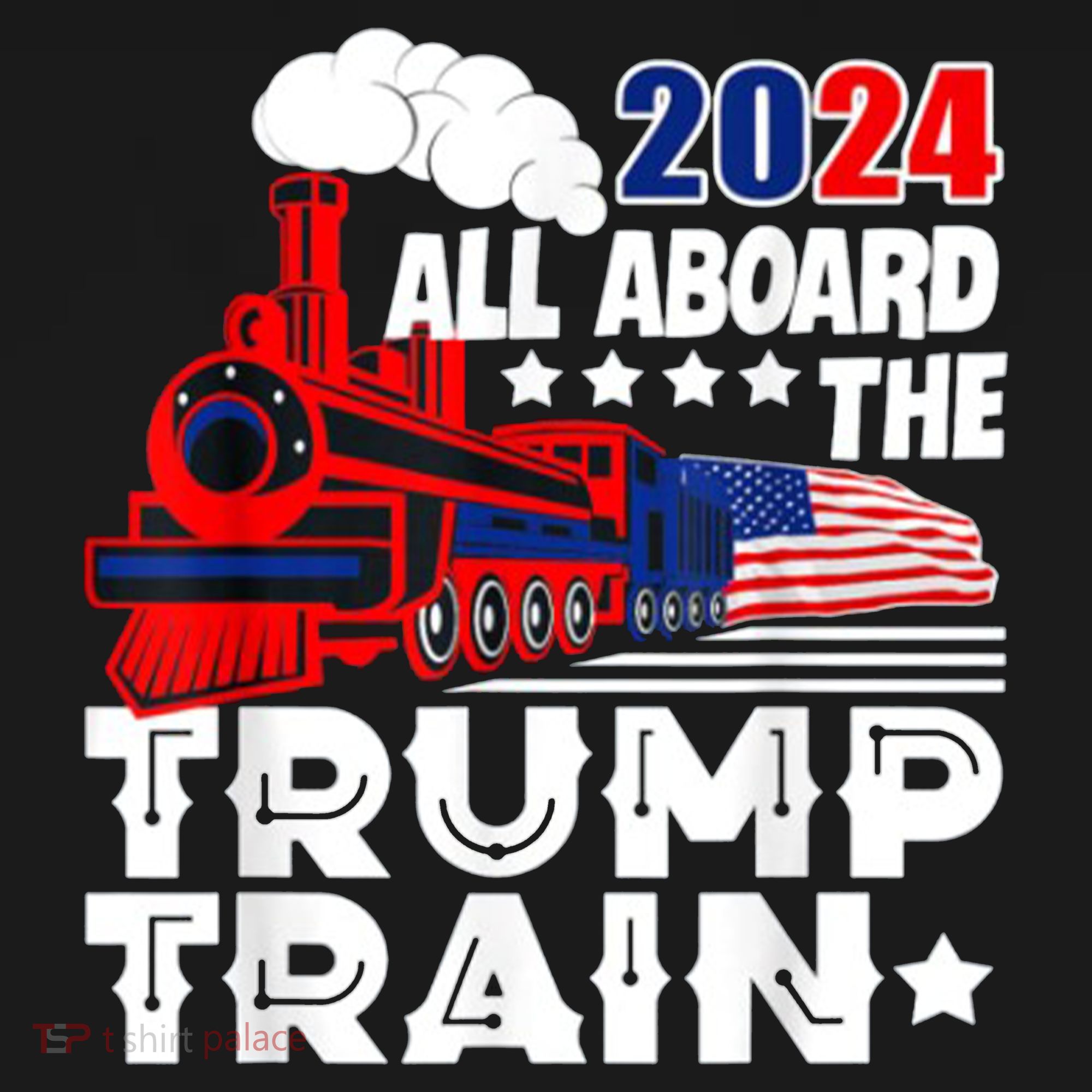 Trump 2024 All Aboard The Trump Train Usa American Flag Women's Hoodie