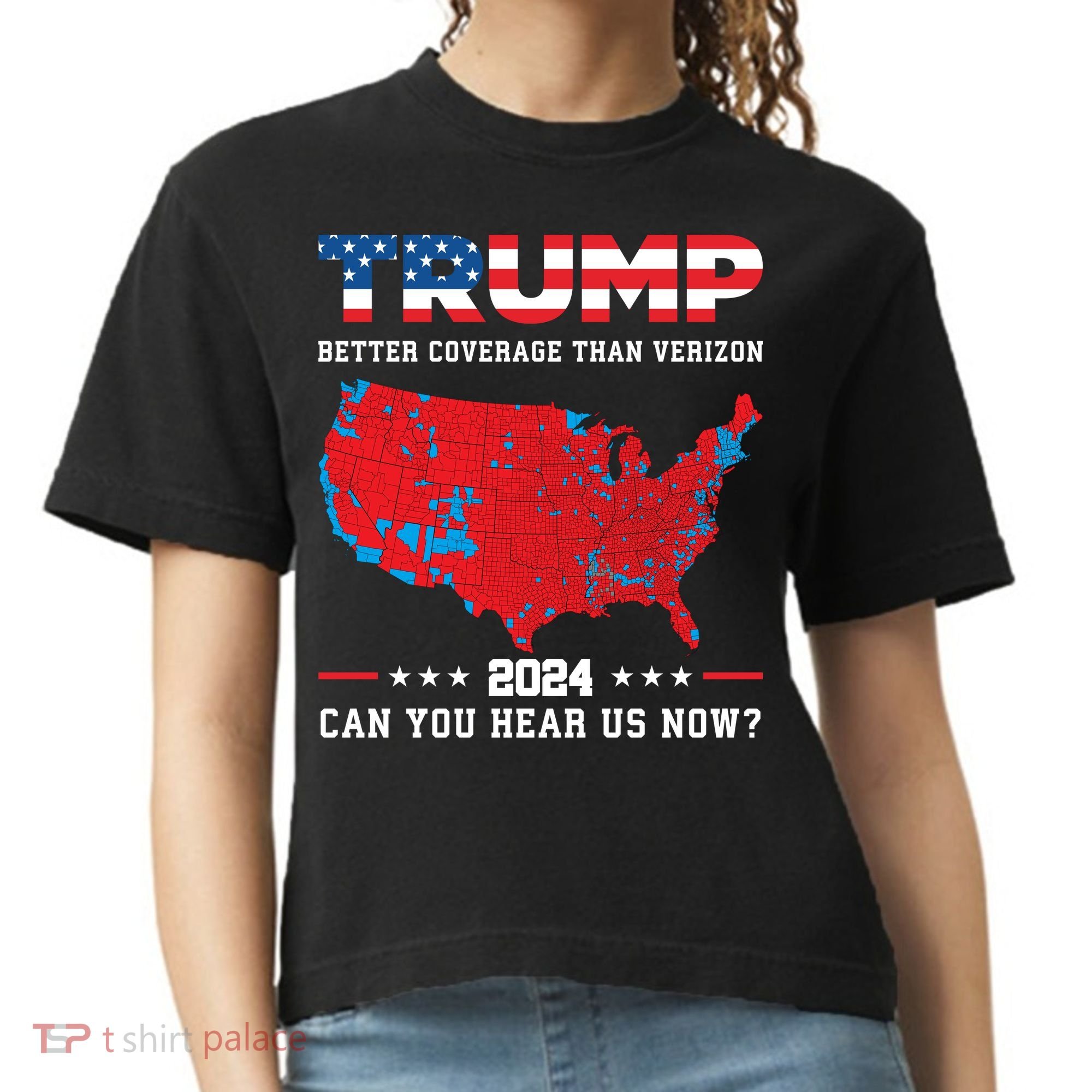 Trump 2024 Better Coverage Than Verizon Can You Hear Us Now Comfort Colors Boxy T-Shirt
