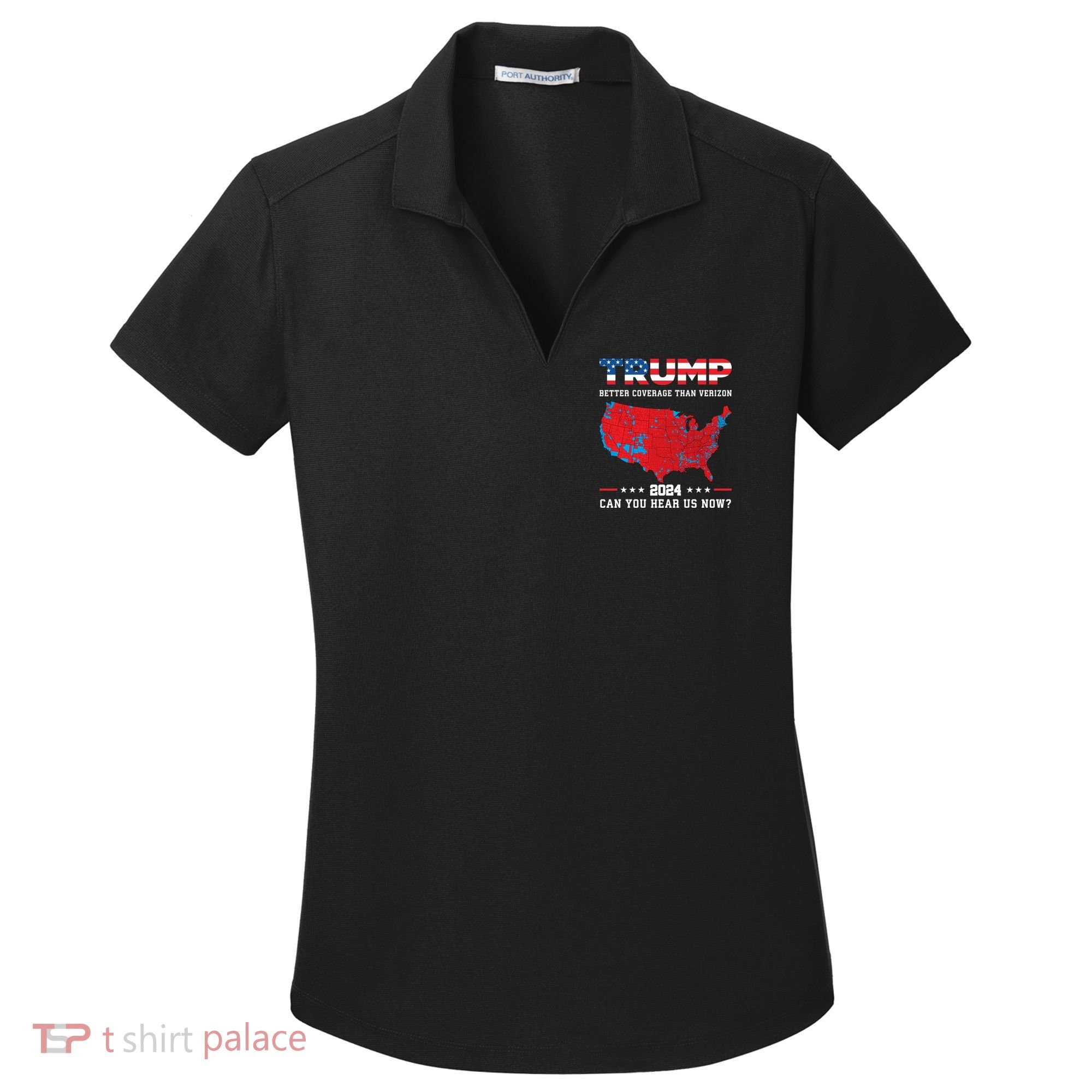 Trump 2024 Better Coverage Than Verizon Can You Hear Us Now Women's Dry Zone Grid Polo