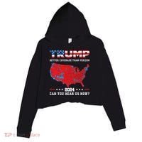 Trump 2024 Better Coverage Than Verizon Can You Hear Us Now Crop Fleece Hoodie thumb 0