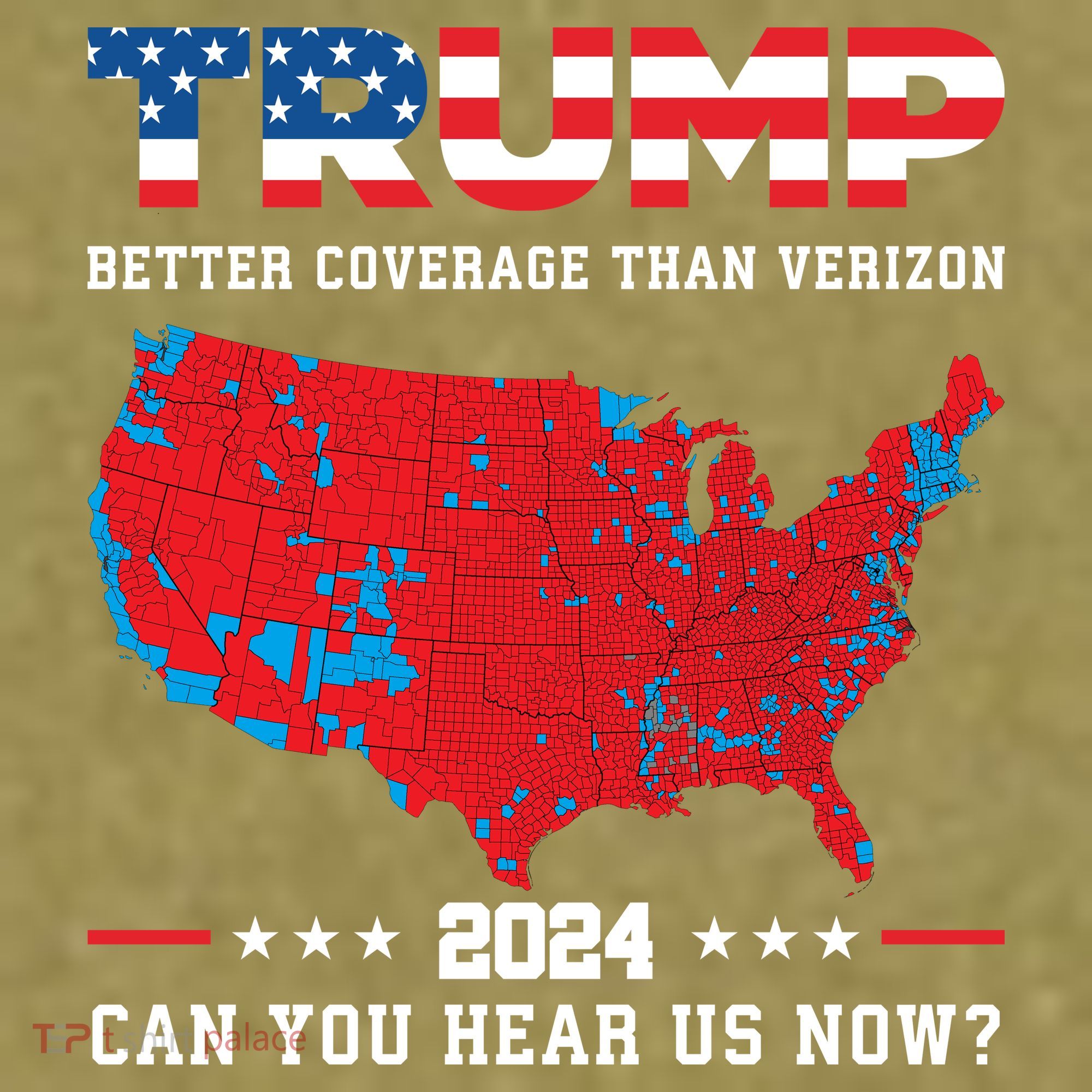 Trump 2024 Better Coverage Than Verizon Can You Hear Us Now Garment-Dyed Women's Muscle Tee