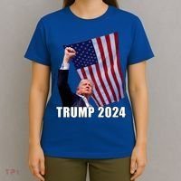 Trump 2024 Bullet Flag Fist Election T-Shirt thumb 4