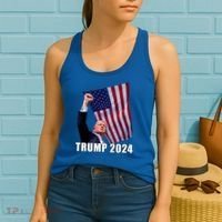 Trump 2024 Bullet Flag Fist Election Women's Tank Top thumb 2