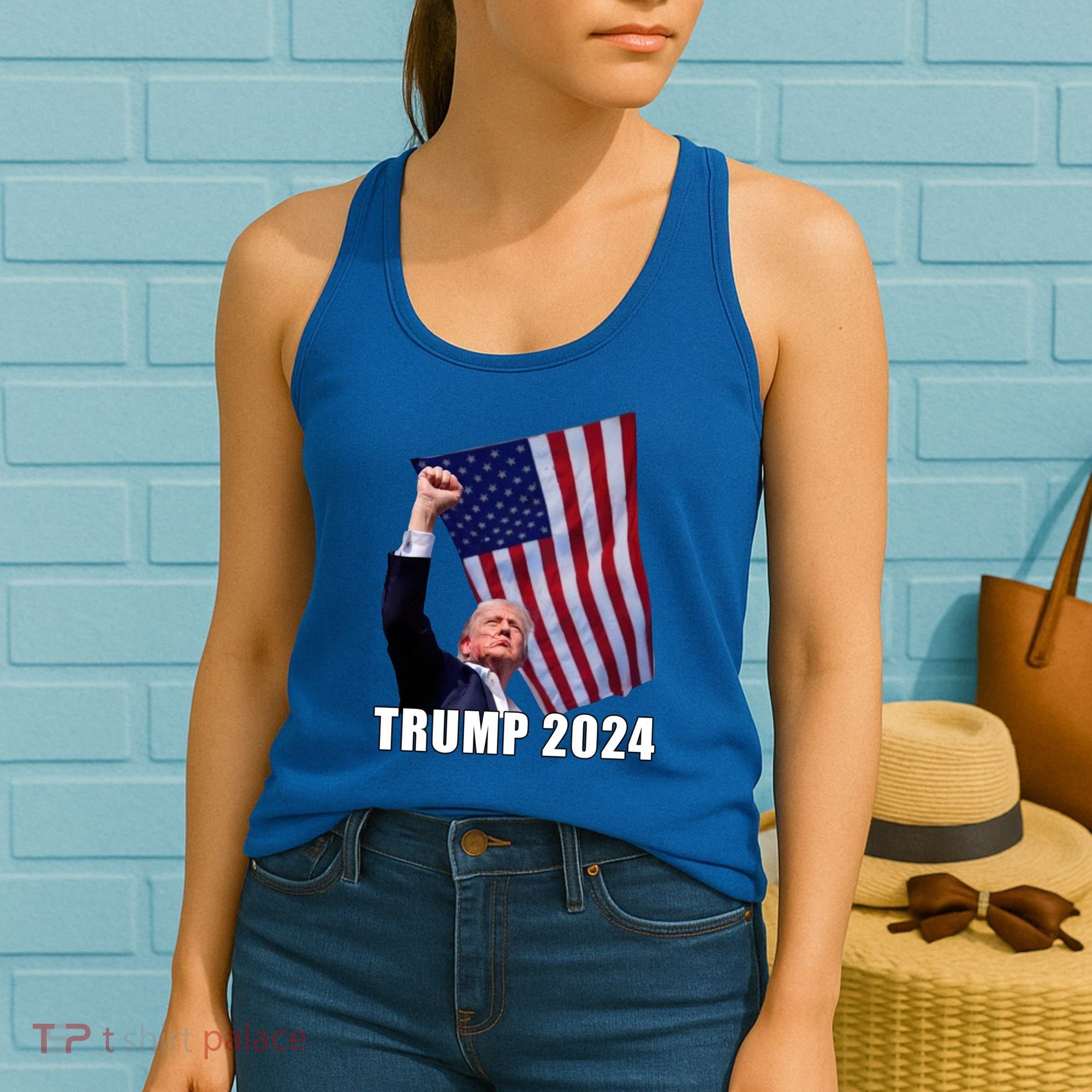 Trump 2024 Bullet Flag Fist Election Women's Tank Top