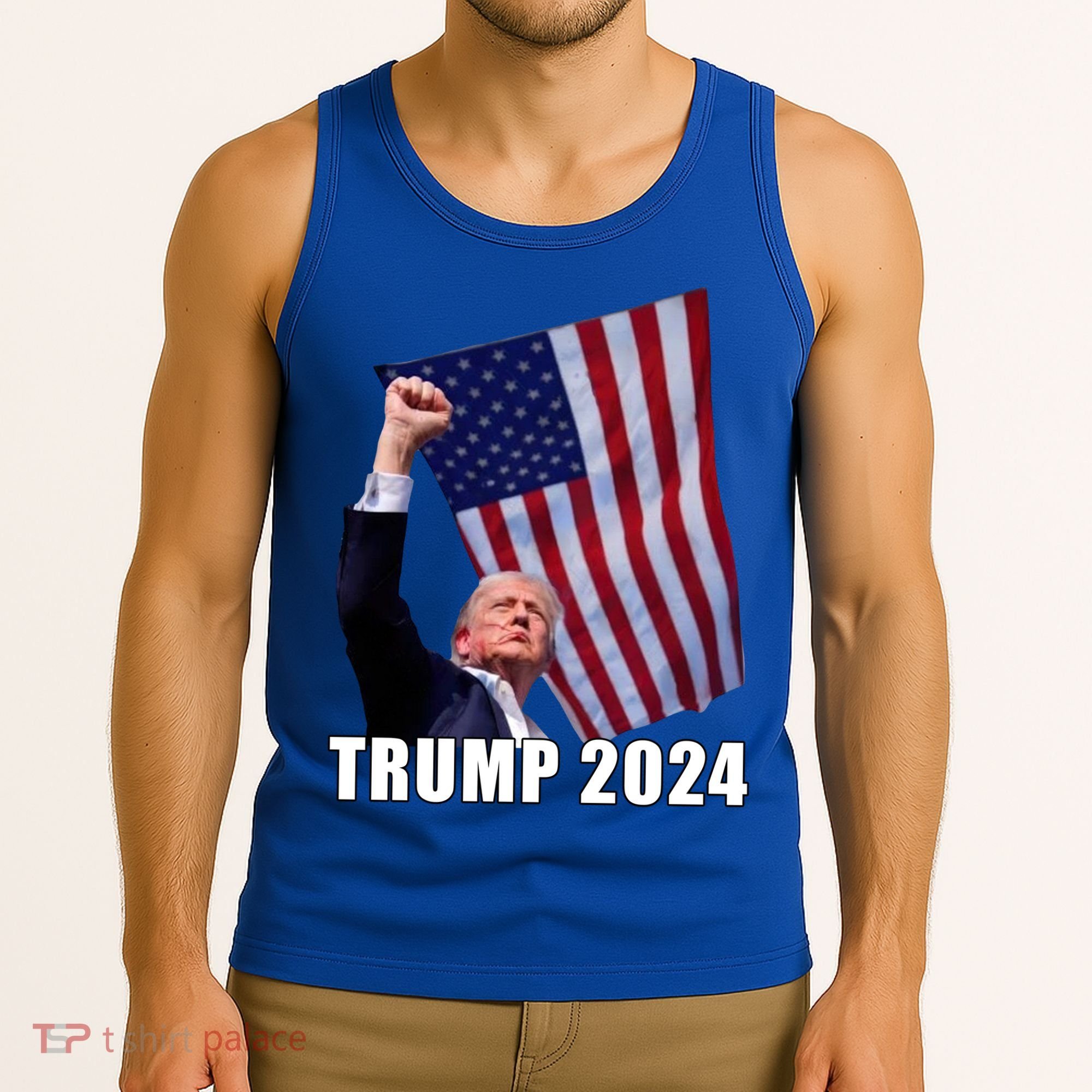 Trump 2024 Bullet Flag Fist Election Tank Top